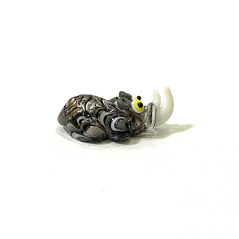 Miniature Glass Rhino Figurine - Bonsai Garden In Japan recension och pris