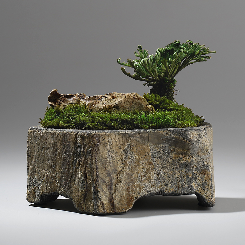 Basalt Natural Stone Flower Po - Bonsai Garden Chinese Garden recension och pris