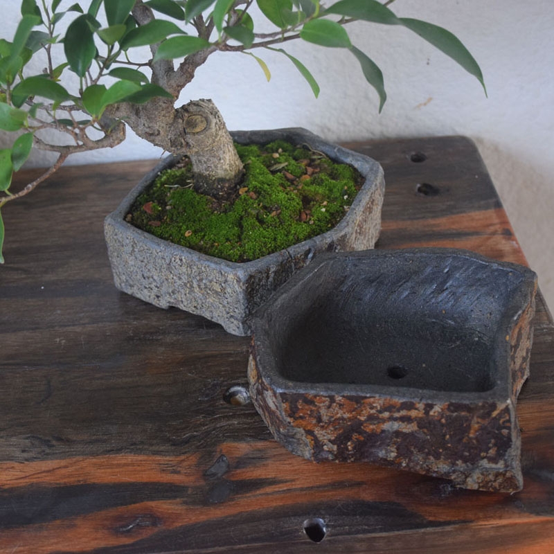 Basalt Natural Stone Flower Po - Bonsai Garden Chinese Garden recension och pris