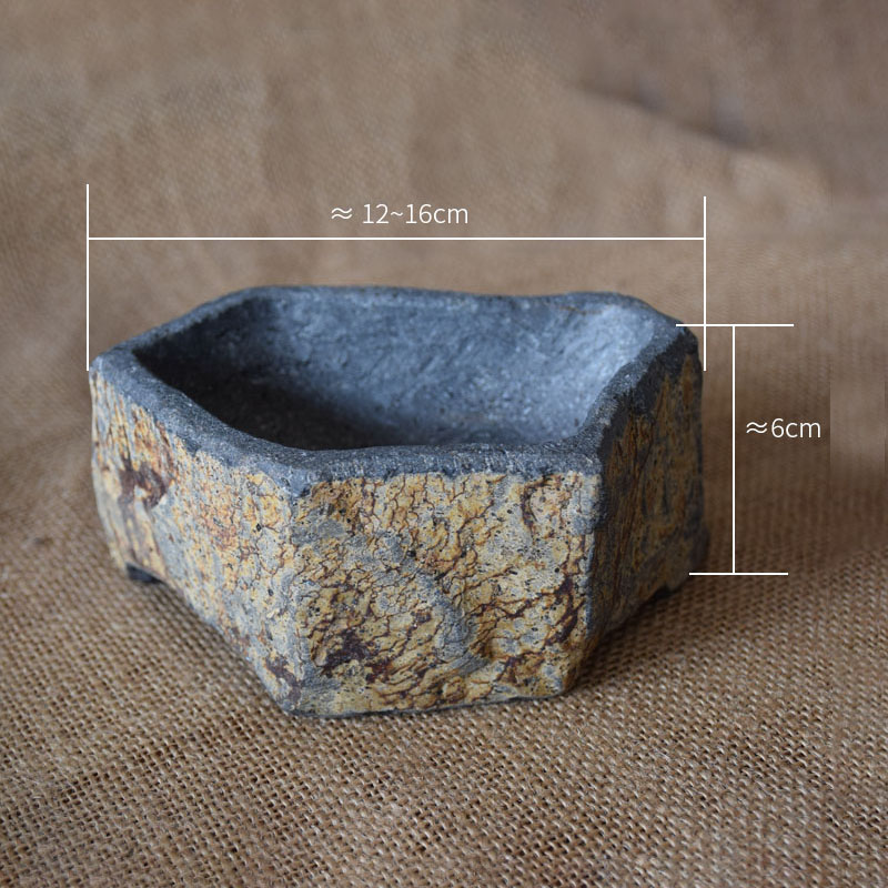 Basalt Natural Stone Flower Po - Bonsai Garden Chinese Garden recension och pris