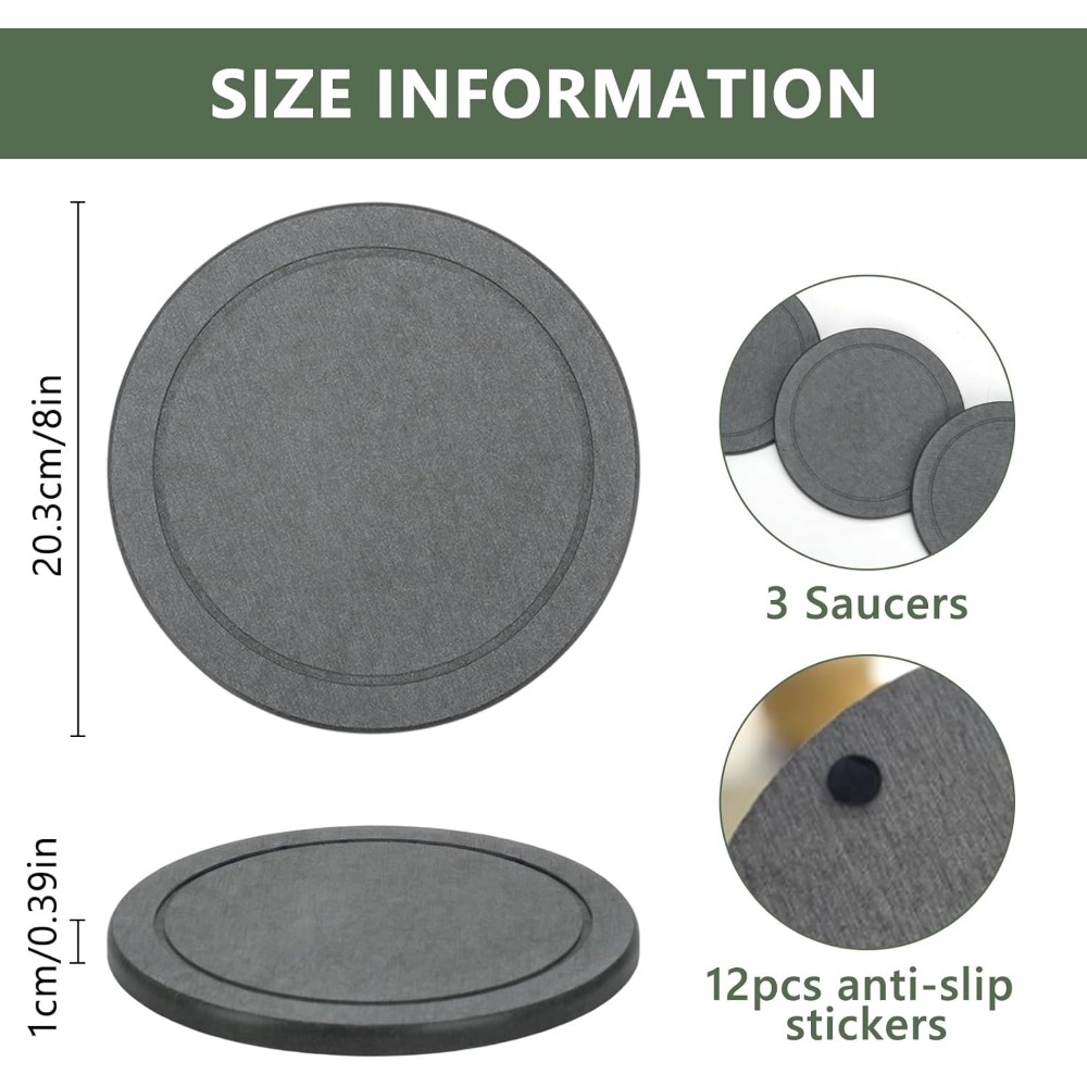 3Pcs/Set Diatomaceous Earth Pl - Drip Tray Saucer recension och pris