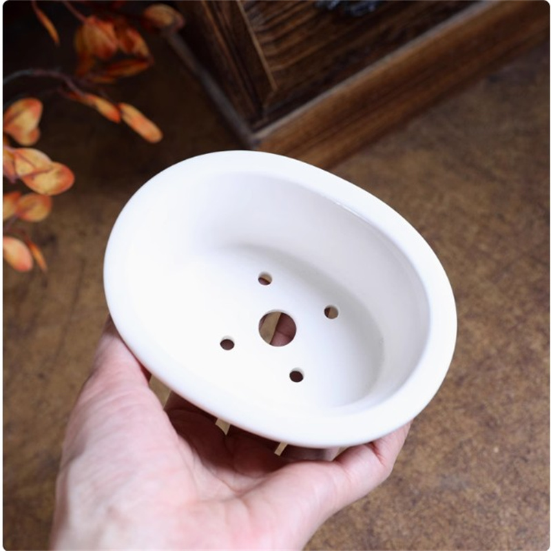 Porcelain White Oval Bonsai Po - Bonsai Garden Chinese Garden recension och pris