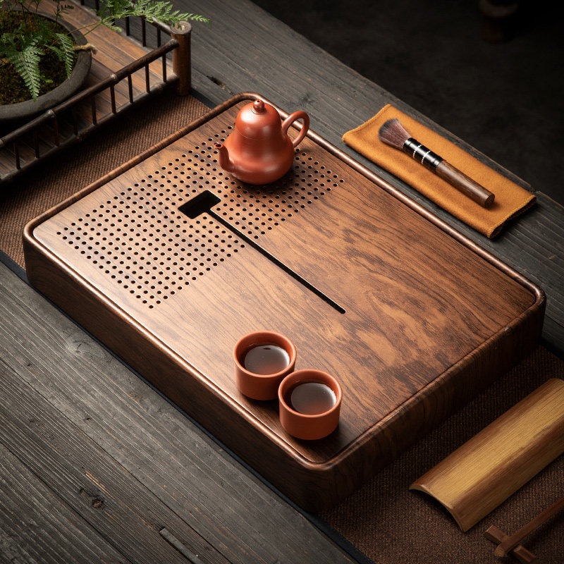 Rectangular Bamboo Tea Tray wi - Drip Tray Saucer recension och pris