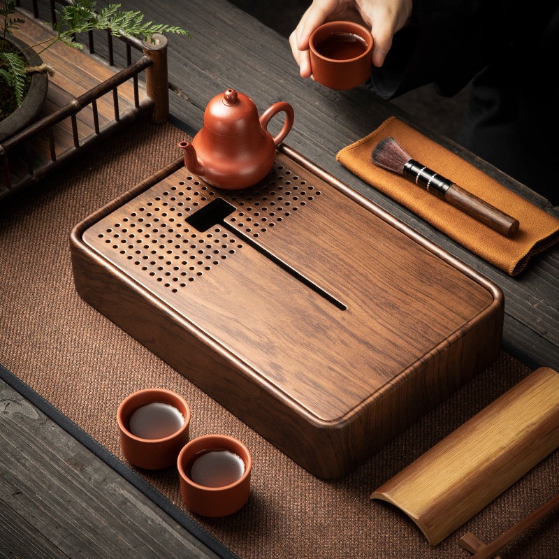 Rectangular Bamboo Tea Tray wi - Drip Tray Saucer recension och pris