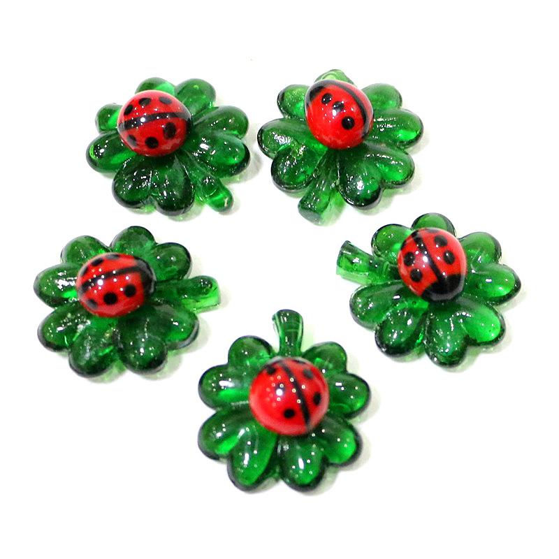 5pcs Green Mini Glass Four-Lea - Bonsai Garden Table recension och pris