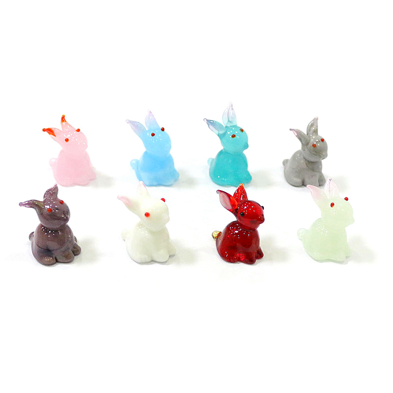 2pcs Mini Glass Bunny Figurine - Bonsai Garden Chinese Garden recension och pris