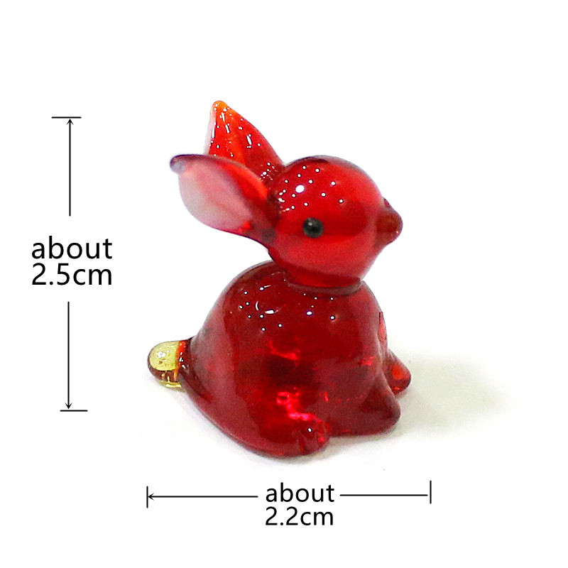 2pcs Mini Glass Bunny Figurine - Bonsai Garden Chinese Garden recension och pris