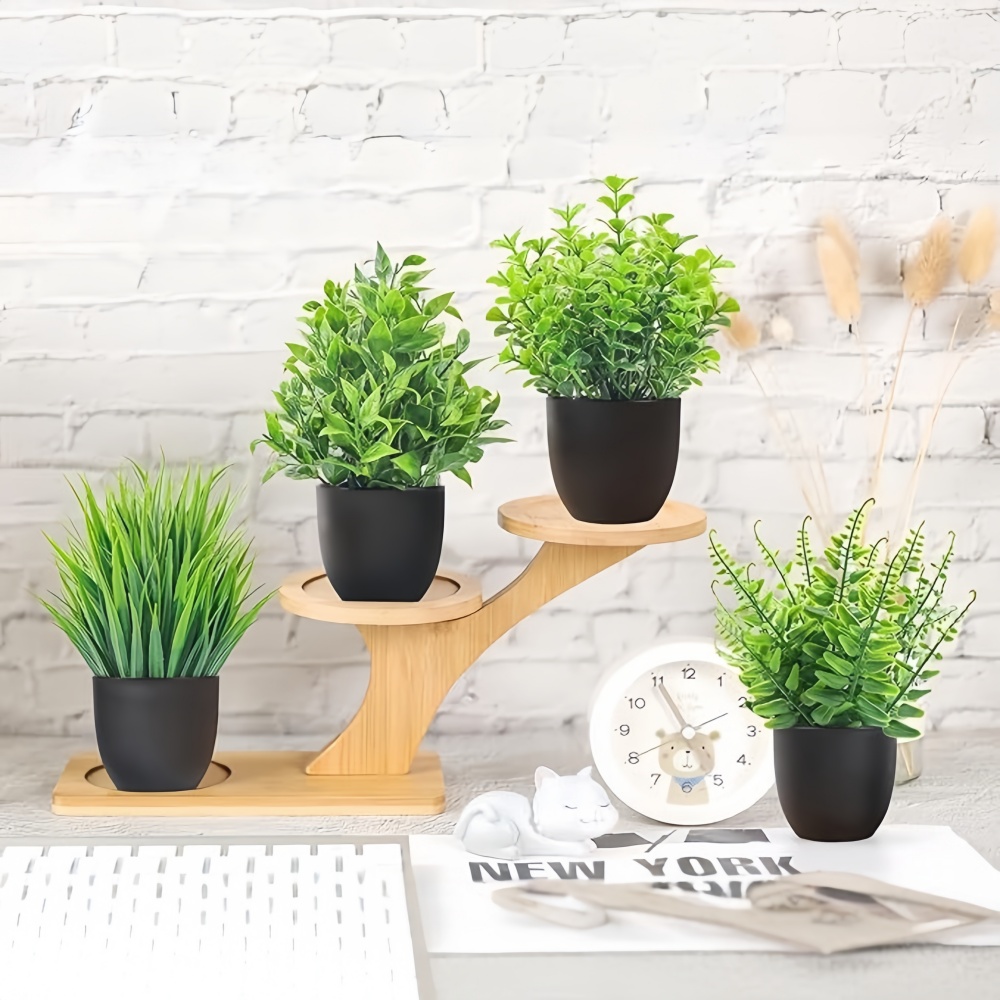 4pcs/set Mini Artificial Plant - Bonsai Garden Ideas recension och pris